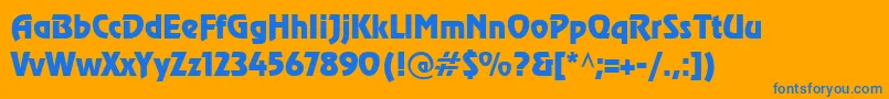 CyrillicrevueNormal Font – Blue Fonts on Orange Background