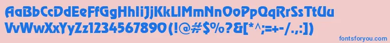 Шрифт CyrillicrevueNormal – синие шрифты на розовом фоне