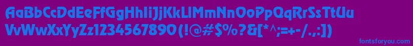 CyrillicrevueNormal Font – Blue Fonts on Purple Background
