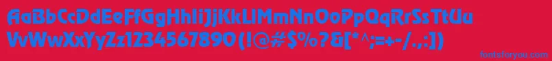 CyrillicrevueNormal Font – Blue Fonts on Red Background
