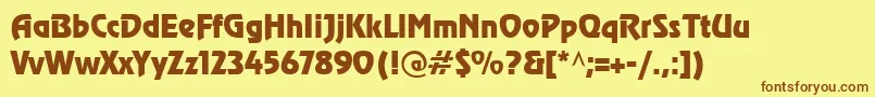 Шрифт CyrillicrevueNormal – коричневые шрифты на жёлтом фоне