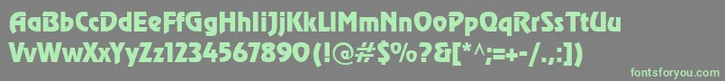 CyrillicrevueNormal Font – Green Fonts on Gray Background