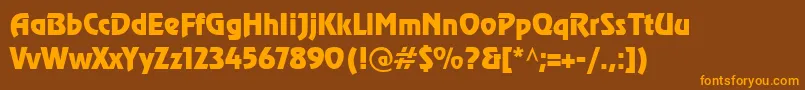 CyrillicrevueNormal Font – Orange Fonts on Brown Background