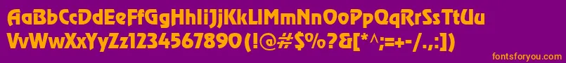 CyrillicrevueNormal Font – Orange Fonts on Purple Background