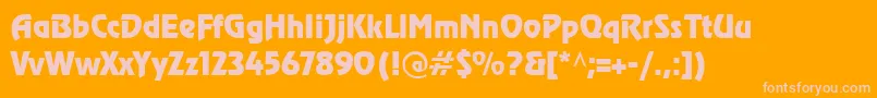 CyrillicrevueNormal Font – Pink Fonts on Orange Background