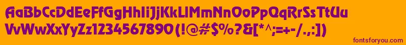 CyrillicrevueNormal Font – Purple Fonts on Orange Background