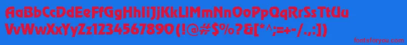 CyrillicrevueNormal Font – Red Fonts on Blue Background