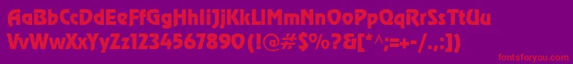CyrillicrevueNormal Font – Red Fonts on Purple Background