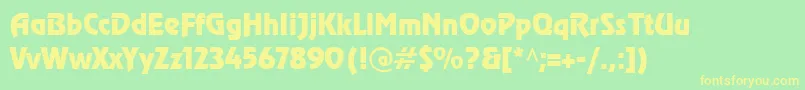 CyrillicrevueNormal Font – Yellow Fonts on Green Background