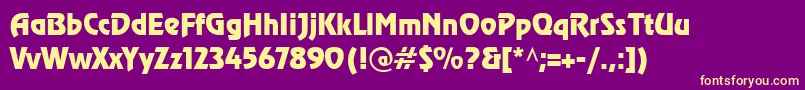 CyrillicrevueNormal Font – Yellow Fonts on Purple Background