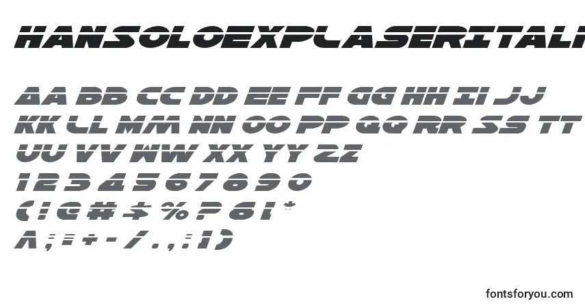 Police HanSoloExpLaserItalic - Alphabet, Chiffres, Caractères Spéciaux