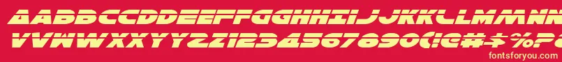Police HanSoloExpLaserItalic – polices jaunes sur fond rouge