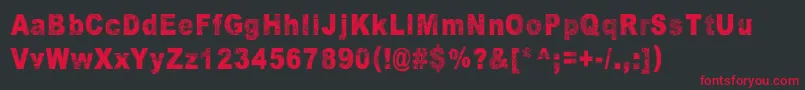 フォントUnderTheInfluence – 黒い背景に赤い文字