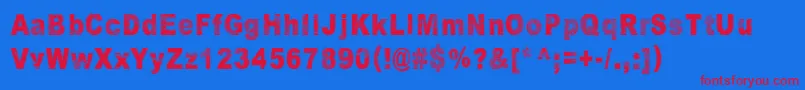 UnderTheInfluence Font – Red Fonts on Blue Background