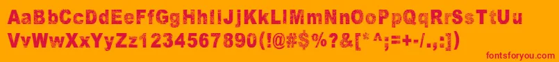 UnderTheInfluence Font – Red Fonts on Orange Background
