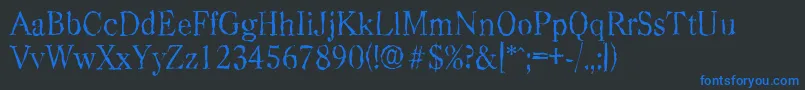 CasadrandomLightRegular Font – Blue Fonts on Black Background