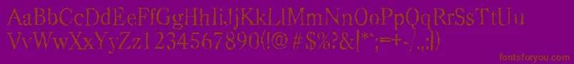Шрифт CasadrandomLightRegular – коричневые шрифты на фиолетовом фоне