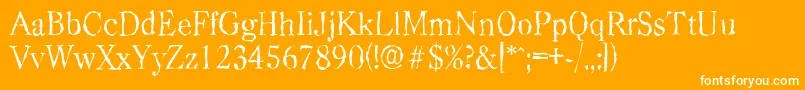 CasadrandomLightRegular-Schriftart – Weiße Schriften auf orangefarbenem Hintergrund