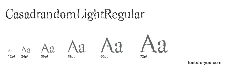 Размеры шрифта CasadrandomLightRegular
