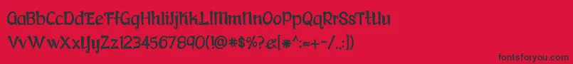 FaerytaleWoods Font – Black Fonts on Red Background