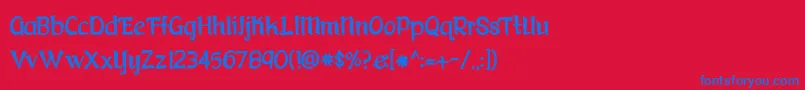 FaerytaleWoods Font – Blue Fonts on Red Background