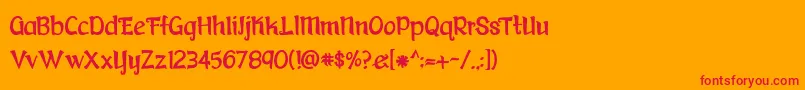 FaerytaleWoods Font – Red Fonts on Orange Background