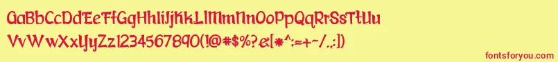 FaerytaleWoods Font – Red Fonts on Yellow Background