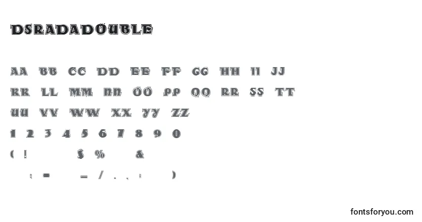 Schriftart DsRadaDouble – Alphabet, Zahlen, spezielle Symbole