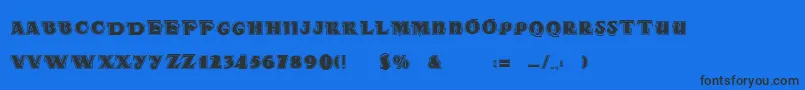 DsRadaDouble-Schriftart – Schwarze Schriften auf blauem Hintergrund