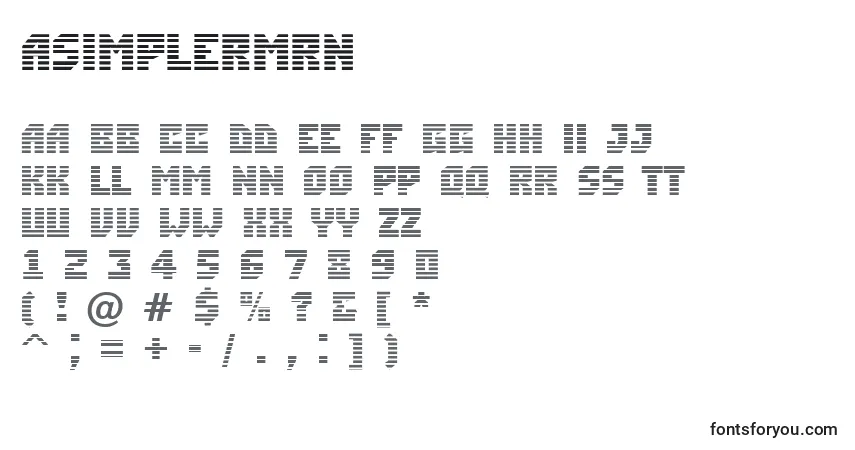 Шрифт ASimplermrn – алфавит, цифры, специальные символы