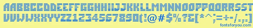 フォントASimplermrn – 青い文字が黄色の背景にあります。
