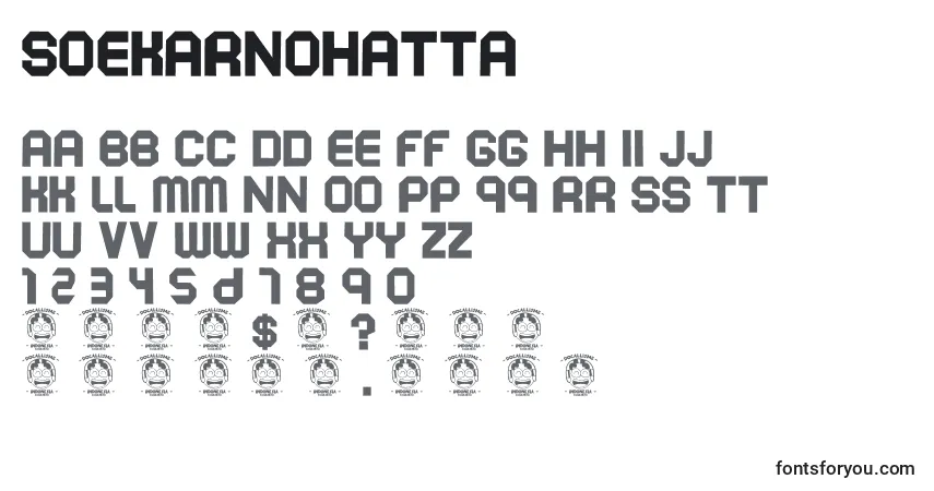 Czcionka Soekarnohatta (74073) – alfabet, cyfry, specjalne znaki