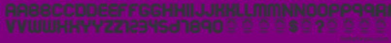 Soekarnohatta-Schriftart – Schwarze Schriften auf violettem Hintergrund