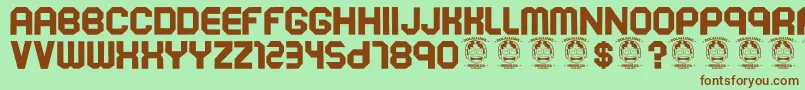 Soekarnohatta Font – Brown Fonts on Green Background