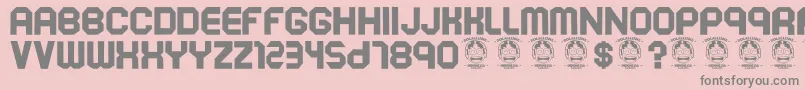 フォントSoekarnohatta – ピンクの背景に灰色の文字