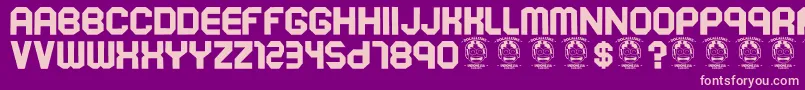 Soekarnohatta Font – Pink Fonts on Purple Background