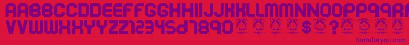 More about Soekarnohatta Font Soekarnohatta Font – Purple Fonts on Red Background