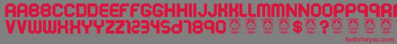 Soekarnohatta Font – Red Fonts on Gray Background