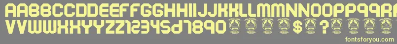 Soekarnohatta Font – Yellow Fonts on Gray Background