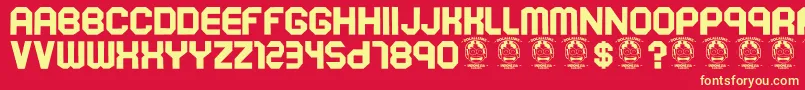 Soekarnohatta Font – Yellow Fonts on Red Background