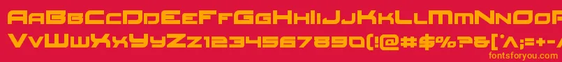 Redrocket-Schriftart – Orangefarbene Schriften auf rotem Hintergrund