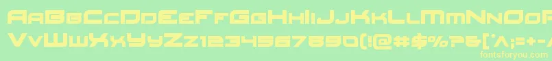 Fonte Redrocket – fontes amarelas em um fundo verde