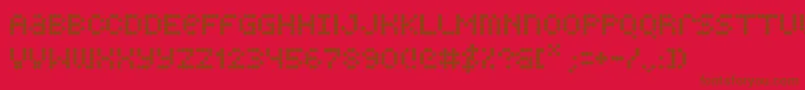 フォントQuarky – 赤い背景に茶色の文字