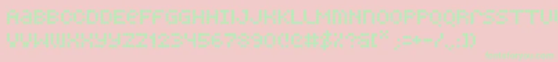 Quarky-Schriftart – Grüne Schriften auf rosa Hintergrund