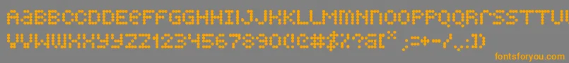 Quarky-Schriftart – Orangefarbene Schriften auf grauem Hintergrund