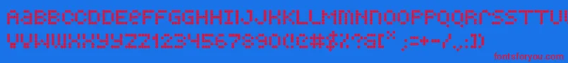 Quarky Font – Red Fonts on Blue Background