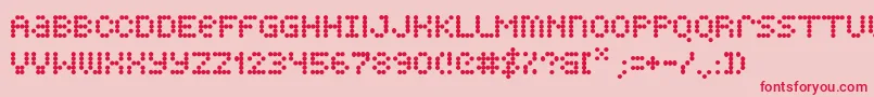 Quarky-Schriftart – Rote Schriften auf rosa Hintergrund