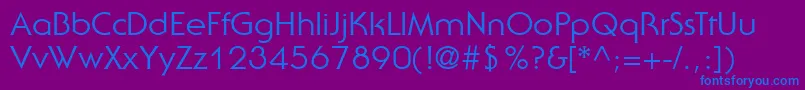 ItcSerifGothicLtRegular-Schriftart – Blaue Schriften auf violettem Hintergrund