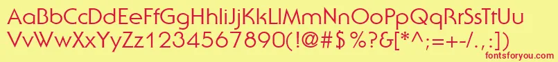 ItcSerifGothicLtRegular Font – Red Fonts on Yellow Background