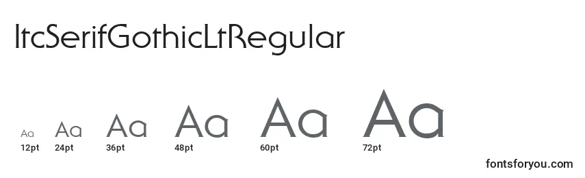 Размеры шрифта ItcSerifGothicLtRegular